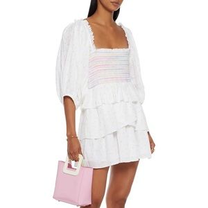LoveShackFancy White and Pink Mini Dress